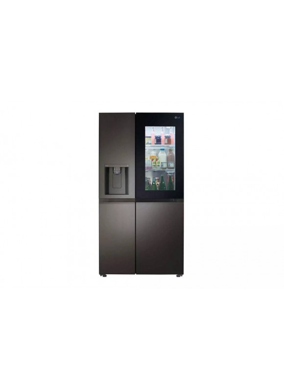 LG - 27 Cu. Ft. Side-by-Side Smart Refrigerator with Craft Ice - Black stainless steel