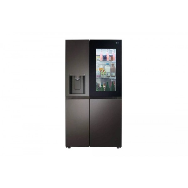 LG - 27 Cu. Ft. Side-by-Side Smart Refrigerator with Craft Ice - Black stainless steel 