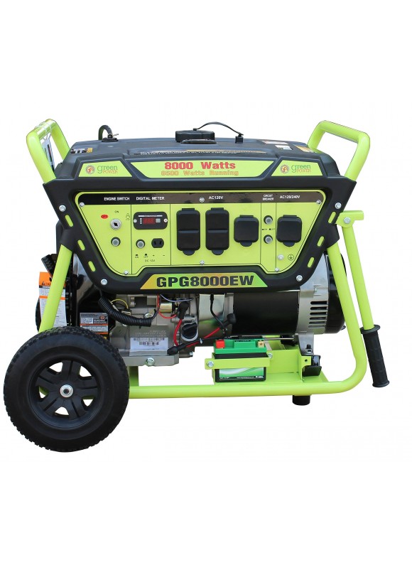 Green Power Portable Generator Gasoline Electric Start LCT 420cc Lithium Battery 8000/6500W