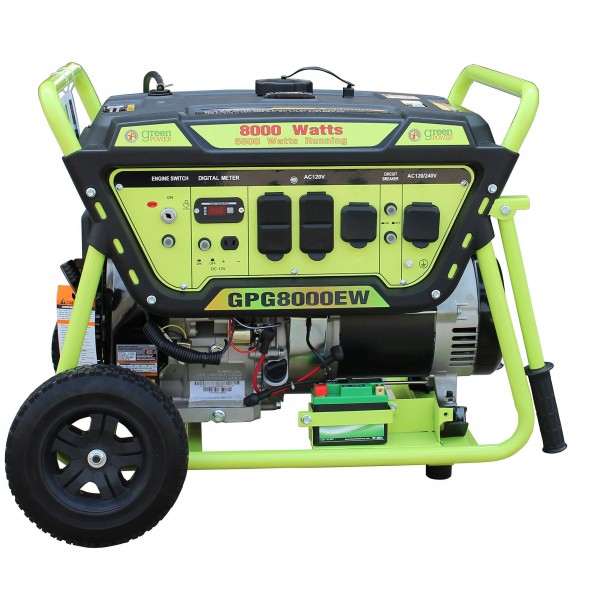Green Power Portable Generator Gasoline Electric Start LCT 420cc Lithium Battery 8000/6500W 