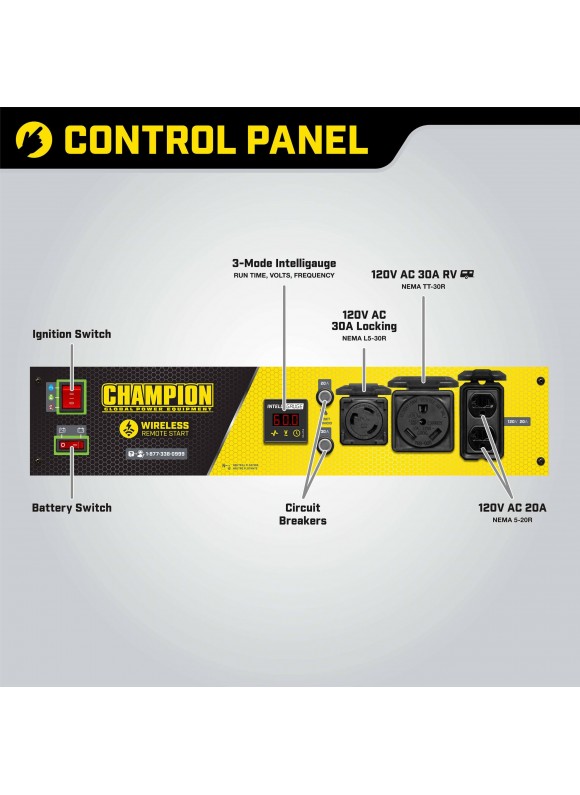Champion Portable Generator with Wireless Remote Start 3500 Watt RV Ready