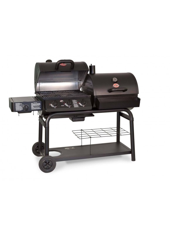 Char-Griller Duo Propane Gas/Charcoal Grill with 3 Burners - Black