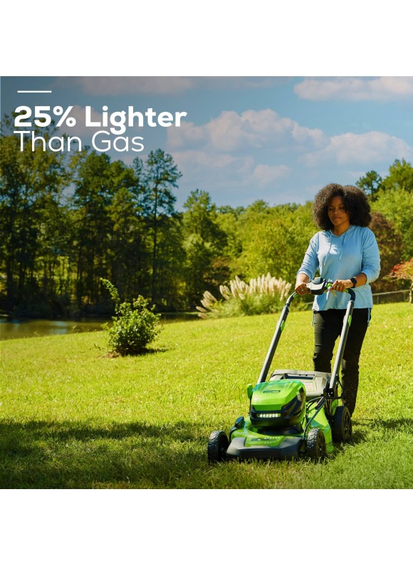 Greenworks Pro 80-Volt Max 21-in Push Cordless Lawn Mower 5 Ah (Battery &amp; Charger Included)