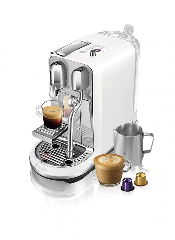 Nespresso by Breville Creatista Plus Capsule Coffee Machine Sea Salt Bne800sst, White