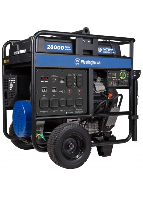 Westinghouse 28,000/20,000-Watt Remote GAS Powered Portable Generator with Electric Start and Transfer Switch Outlet for Home