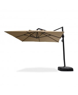 RST Brands Portofino Aluminum Outdoor Commercial Umbrella in Heather Beige 