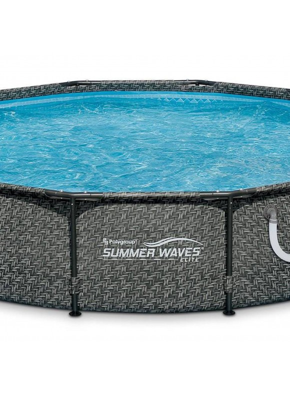 Summer Waves 12ft x 33in Round Above Ground Outdoor Frame Pool with Filter Pump