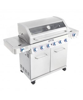 Monument Clearview Stainless Steel 6-Burner Liquid Propane GAS Grill with 1 Side Burner | 77352MB 