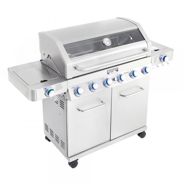 Monument Clearview Stainless Steel 6-Burner Liquid Propane GAS Grill with 1 Side Burner | 77352MB 